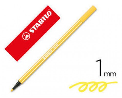 ROTULADOR PREMIUM CON PUNTA DE FIBRA BISELADA PEN 68 MAX COLOR AMARILLO STABILO 768/44 (MIN10) (Espera 4 dias)