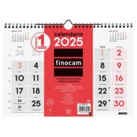 CALENDARIO 2025 NEUTRO PARED NUMEROS GRANDES 300X300MM FINOCAM 780570025 (Espera 4 dias)