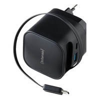 Intenso Cargador GaN W65ACIC retráctil Negro Intenso Cargador GaN W65ACIC retráctil Negro