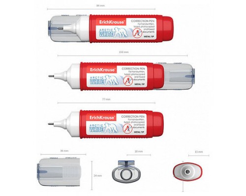 BOLÍGRAFO CORRECTOR ARCTIC WHITE, 12 ML ERICH KRAUSE 780 (MIN12) (Espera 4 dias)