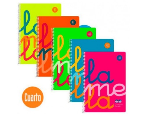 CUADERNO CUARTO FLÚOR POLIPROPILENO RAYADO 4 MM.COLORES SURTIDOS LAMELA 7CTP004S (MIN5) (Espera 4 dias)