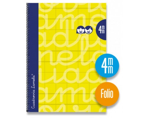 CUADERNO FOLIO FORRADO RAYADO 4 MM AMARILLO LAMELA 7FTE04AM (MIN5) (Espera 4 dias)