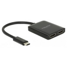 Delock Divisor USB Type-C>2 x salida HDMI 4K Negro