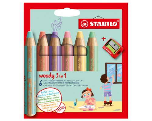 STABILO woody 3 in 1 Colores surtidos 6 pieza(s) (Espera 4 dias)