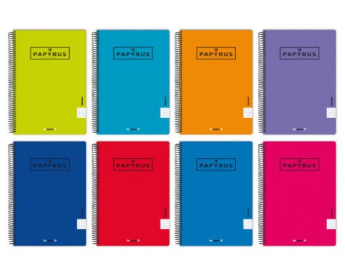 CUADERNO TAPA POLIPROPILENO EXTRADURA UNICLASIC FOLIO 80 HOJAS 90GR. 4X4 COLORES SURTIDOS PAPYRUS 88442099 (MIN5) (Espera 4 dias)