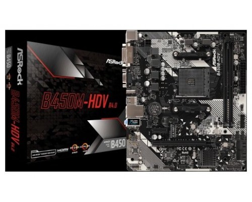 Asrock B450M-HDV R4.0 Zócalo AM4 Micro ATX AMD B450 (Espera 4 dias)