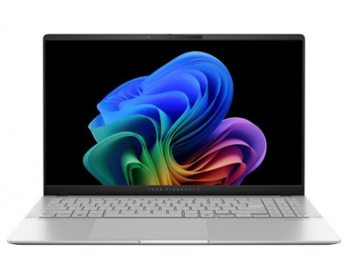 ASUS Vivobook S 15 OLED S5507QA-MA006W Copilot+ PC - Ordenador Portátil 15.6" Wide Quad HD+ 120Hz (Qualcomm Snapdragon X1E78100, 16GB RAM, 1TB SSD, Adreno GPU, Windows 11 Home) Plata Fría - Teclado QWERTY español (Espera 4 dias)