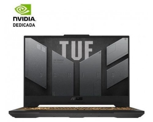 ASUS TUF Gaming F15 TUF507ZU4-LP110 - Portátil Gaming de 15.6" Full HD 144Hz (Core i7-12700H, 16GB RAM, 512GB SSD, NVIDIA GeForce RTX 4050 6GB, Sin Sistema Operativo) Gris Meca - Teclado QWERTY español (Espera 4 dias)