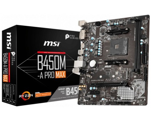 Placa Base AM4 microATX MSI B450M-A PRO MAX - 2xDDR4