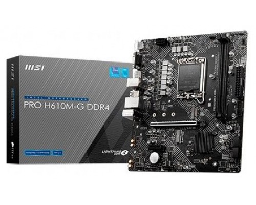 PLACA MSI PRO H610M-G DDR4,INTEL,1700,H610,2DDR4,MATX (Espera 4 dias)