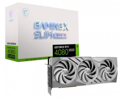 VGA MSI RTX 4080 SUPER 16G GAMING X SLIM WHITE,NV,RTX4080SUPER,16GB,GDDR6X,256BIT,3DP+1HDMI,TORX FAN 4.0,3 VENTILADORES (Espera 4 dias)