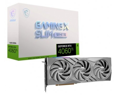 MSI GeForce RTX 4060 Ti GAMING X SLIM WHITE 16G NVIDIA 16 GB GDDR6 (Espera 4 dias)