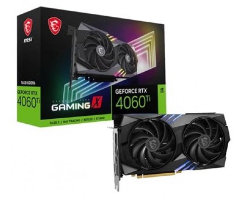 VGA MSI RTX 4060 TI GAMING X 16G,NV,RTX4060TI,GDDR6,16GB,128BIT,HDMI+3DP (2 VENTILADORES) (Espera 4 dias)