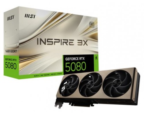 MSI GEFORCE RTX 5080 16G INSPIRE 3X OC tarjeta gráfica NVIDIA 16 GB GDDR7 (Espera 4 dias)