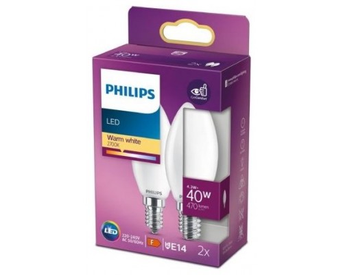 BOMBILLA PHILIPS LEDCL 40W B35 WW 2U