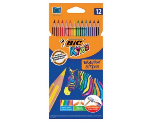 BLISTER 12 LAPICES DE COLORES EVO STRIPES COLORES SURTIDOS BIC 9505222 (Espera 4 dias)