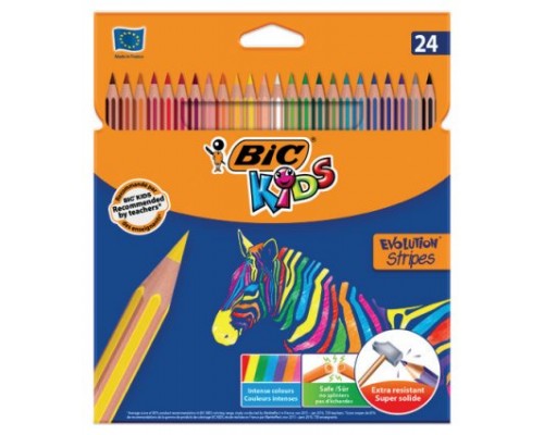 BLISTER 24 LAPICES DE COLORES EVO STRIPES COLORES SURTIDOS BIC 9505251 (Espera 4 dias)