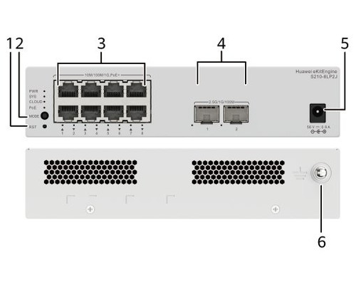 HUAWEI S210-8LP2J (8*10/100/1000BASE-T PORTS (32W POE+), 2*2.5GE SFP PORTS, WITH 1*AC POWER ADAPTER, FANLESS)" (Espera 4 dias) HUAWEI S210-8LP2J (8*10/100/1000BASE-T PORTS (32W POE+), 2*2.5GE SFP PORTS, WITH 1*AC POWER ADAPTER, FANLESS)" (Espera 4 dias)