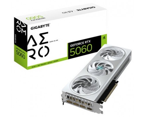 GIGABYTE GeForce RTX 5060 AERO OC 8G Tarjeta Gráfica - 8GB GDDR7, 128bit, PCI-E 5.0, 2595 MHz Frecuencia del núcleo, 3 x DisplayPort, 1 x HDMI, GV-N5060AERO OC-8GD (Espera 4 dias)