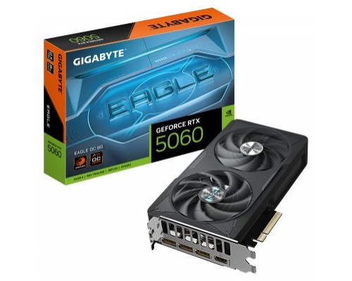 GIGABYTE GeForce RTX 5060 EAGLE OC 8G Tarjeta Gráfica - 8GB GDDR7, 128bit, PCI-E 5.0, 2550 MHz Frecuencia del núcleo, 3 x DisplayPort, 1 x HDMI, GV-N5060EAGLE OC-8GD (Espera 4 dias)