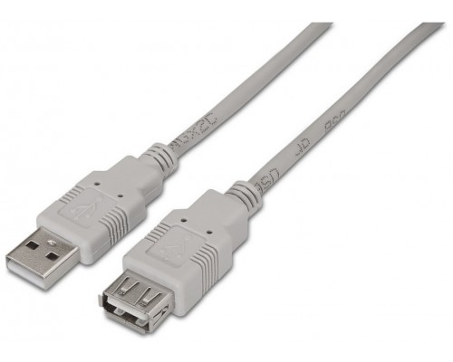 AISENS - CABLE USB 2.0, TIPO A/M-A/H, BEIGE, 3.0M