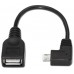 AISENS - CABLE USB 2.0 OTG ACODADO, TIPO MICRO B/M-A/H, NEGRO, 15CM