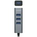 AISENS HUB USB 3.0 Aluminio, TIPO A/M-4XTIPO A/H, NEGRO, 30cm
