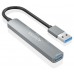 HUB USB 3.0 ALUMINIO 1XUSB3.0 A H+3XUSB2.0 A H GRIS