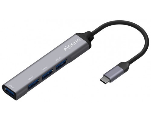 HUB USB 3.1 USB-C USB-CM-4xTIPO AH GRIS 10CM AISENS