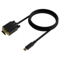 AISENS - CABLE CONVERSOR USB-C A VGA, USB-C/M-HDB15/H, NEGRO, 1.8M