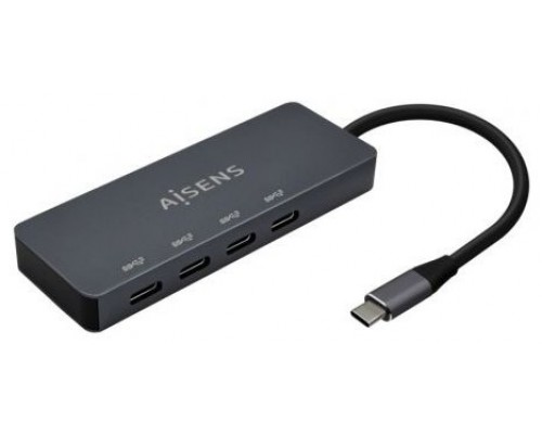 AISENS - HUB USB 3.2 GEN1 5G USB-C, USB-C/M-4xUSB-C/H, GRIS, 15CM