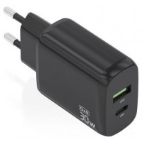 AISENS - CARGADOR GaN 30W, 1xUSB-C PD3.0 QC4.0, 1xUSB-A QC3.0, NEGRO