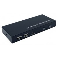 AISENS - CONMUTADOR KVM HDMI 4K@60HZ USB 1U-2PC CON FUENTE ALIMENTACIoN, NEGRO