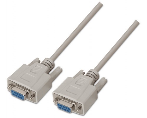 CABLE SERIE NULL MODEM DB9H-DB9H BEIGE 1.8M AISENS