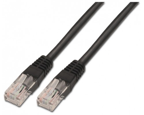 AISENS - CABLE DE RED LATIGUILLO RJ45 CAT.5E UTP AWG24, NEGRO, 2.0M