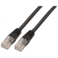 AISENS - CABLE DE RED LATIGUILLO RJ45 CAT.6 UTP AWG24, NEGRO, 1.0M