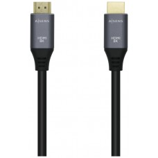 AISENS - CABLE HDMI V2.1 ULTRA ALTA VELOCIDAD / HEC 8K@60HZ 48GBPS, A/M-A/M, GRIS/NEGRO, 2.0M