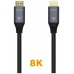 CABLE HDMI V2.1 8K 60HZ 48GBPS AM-AM GRIS NEGRO 3.0M