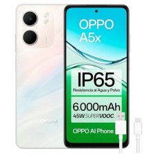 OPPO A5x 16,9 cm (6.67") SIM doble 4G USB Tipo C 4 GB 128 GB 6000 mAh Blanco (Espera 4 dias)