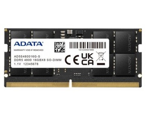 ADATA RAM AD5S480016G-S SO DIMM 16GB 4800Mhz DDR5