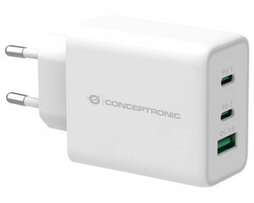 CARGADOR DE PARED QUICK CHARGE 3.0 PD 2 PUERTO USB-C 1