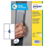 Avery AM004A4 etiqueta autoadhesiva Rectángulo Desmontable Transparente 40 pieza(s) (Espera 4 dias)