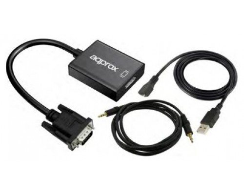 Adaptador Vga A Hdmi Con Entrada De Audio Approx