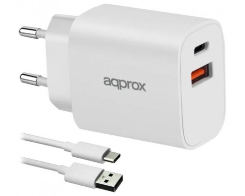APPROX CARGADOR 20W QC 1 X USB A+ 1 X USB C+CABLE