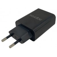 CARGADOR USB DE VIAJE/PARED DUAL 2.4A NEGRO APPROX (Espera 4 dias)