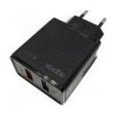 CARGADOR USB DE VIAJE/PARED DUAL QUICK CHARGE 3.0  NEGRO APPROX (Espera 4 dias)