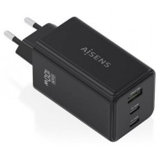 AISENS - CARGADOR GaN 100W, 2xUSB-C PD3.0 QC4.0 QC5.0, 1xUSB-A QC3.0, NEGRO