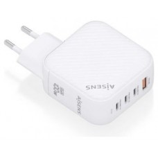 AISENS - CARGADOR GaN 100W, 3xUSB-C PD3.0 QC4.0, 1xUSB-A QC3.0, BLANCO