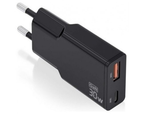 CARGADOR AISENS GAN ULTRA DELGADO 30W USB-C PD3.0 QC4.0 USB-A QC3.0