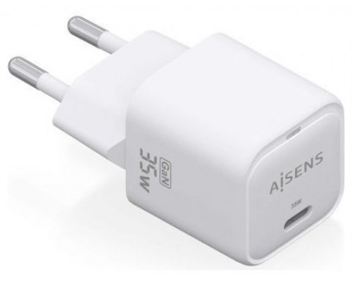 AISENS - CARGADOR GaN 35W, 1xUSB-C PD3.0 QC4.0, BLANCO